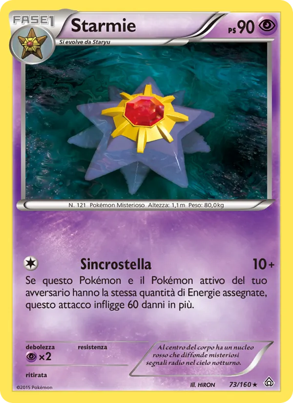 Carta Starmie dell'espansione Scontro Primordiale, numero 73/160
