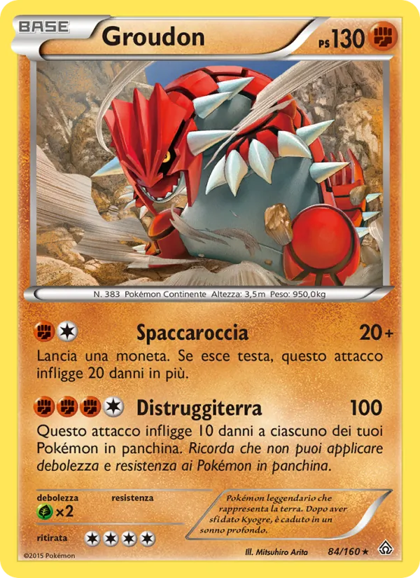 Carta Groudon dell'espansione Scontro Primordiale, numero 84/160