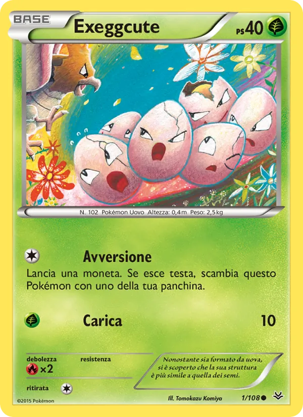 Carta Exeggcute dell'espansione Furie Volanti, numero 1/108