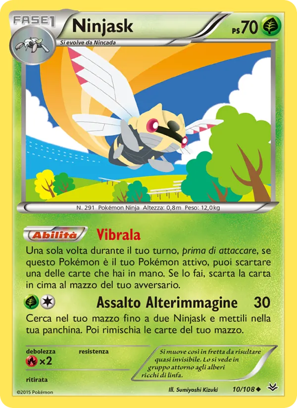 Carta Ninjask dell'espansione Furie Volanti, numero 10/108