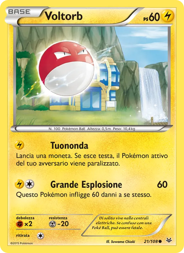 Carta Voltorb dell'espansione Furie Volanti, numero 21/108