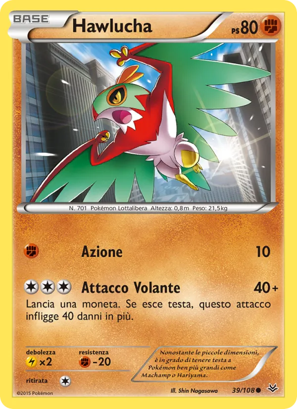 Carta Hawlucha dell'espansione Furie Volanti, numero 39/108