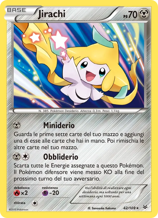 Carta Jirachi dell'espansione Furie Volanti, numero 42/108