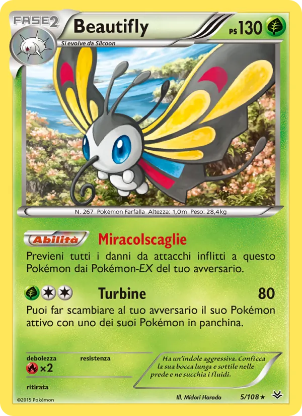Carta Beautifly dell'espansione Furie Volanti, numero 5/108