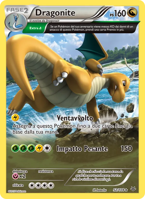 Carta Dragonite dell'espansione Furie Volanti, numero 52/108