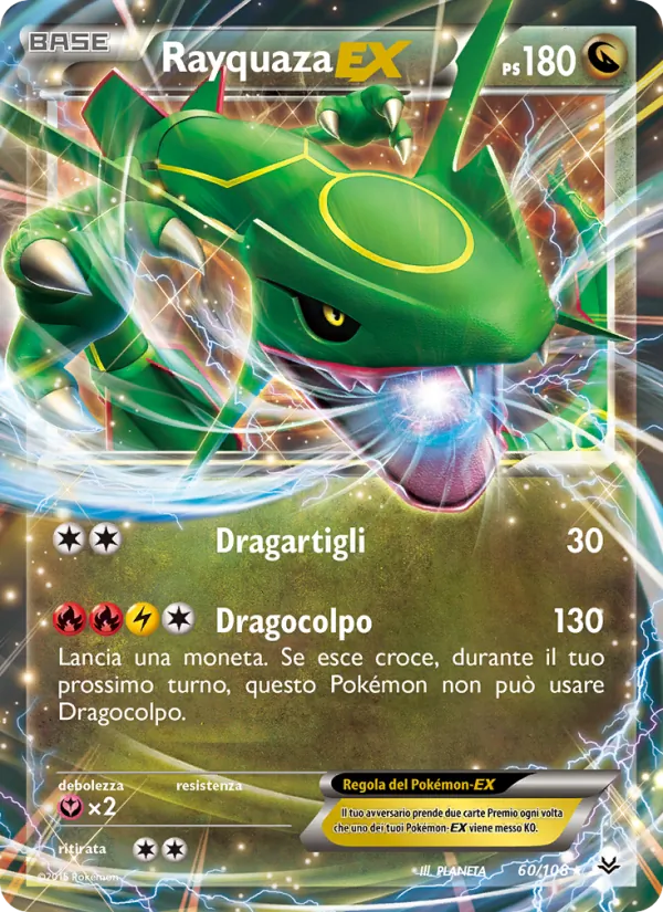 Carta Rayquaza EX dell'espansione Furie Volanti, numero 60/108