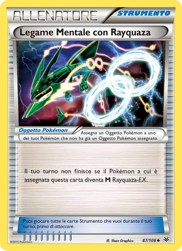 Carta Legame Mentale con Rayquaza dell'espansione Furie Volanti, numero 87/108