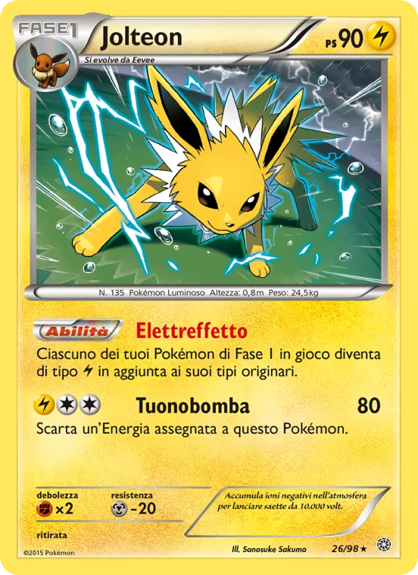 Carta Jolteon dell'espansione Antiche Origini, numero 26/98