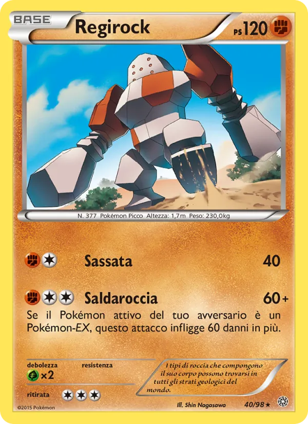 Carta Regirock dell'espansione Antiche Origini, numero 40/98