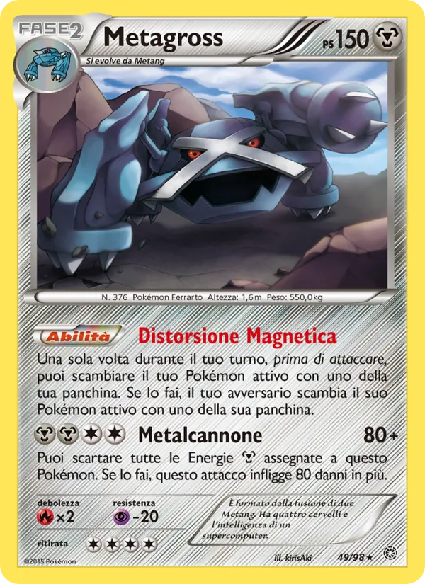 Carta Metagross dell'espansione Antiche Origini, numero 49/98