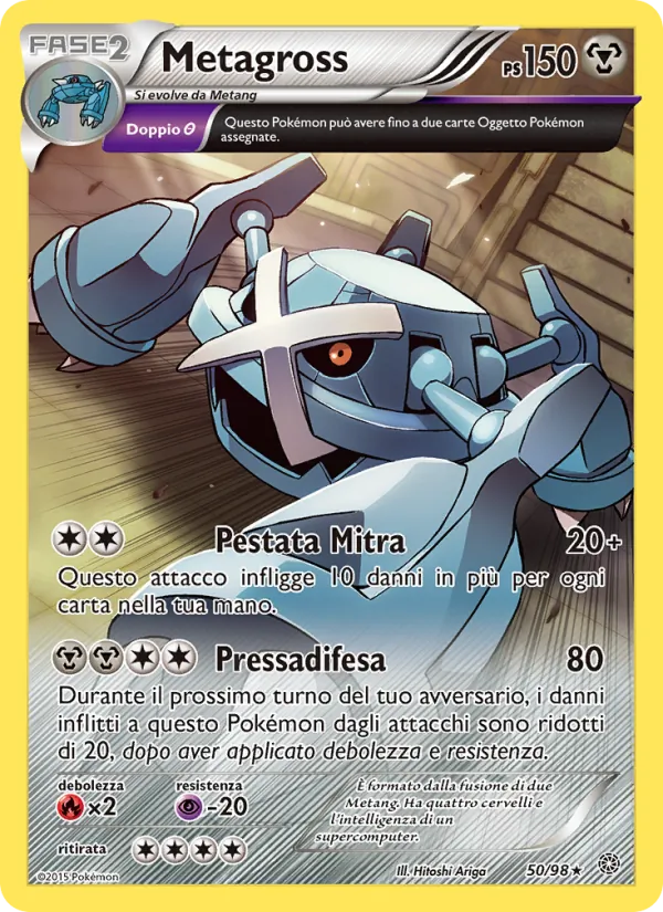 Carta Metagross dell'espansione Antiche Origini, numero 50/98