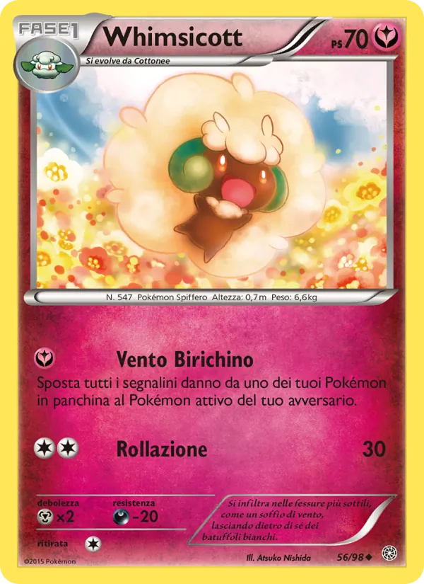 Carta Whimsicott dell'espansione Antiche Origini, numero 56/98