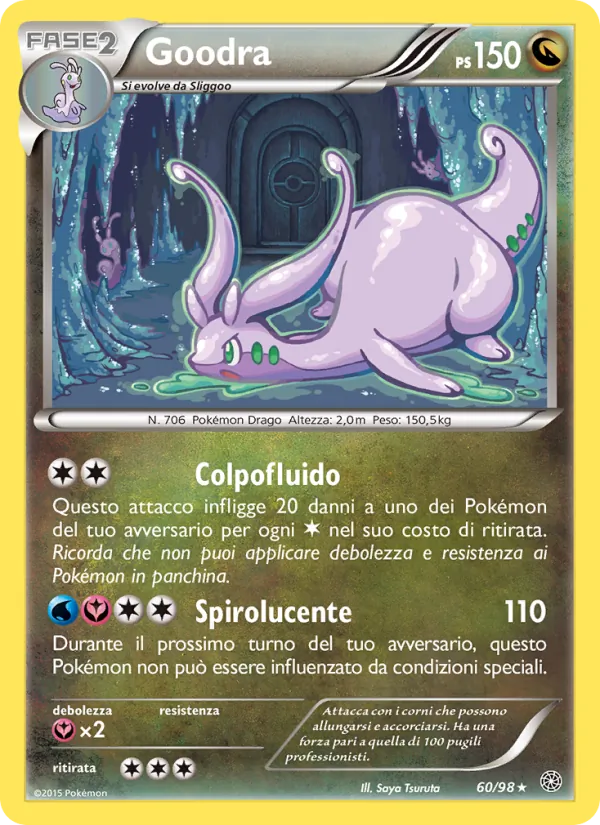 Carta Goodra dell'espansione Antiche Origini, numero 60/98