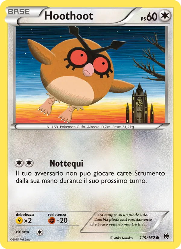 Carta Hoothoot dell'espansione Turbo Blitz, numero 119/162