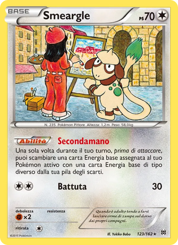 Carta Smeargle dell'espansione Turbo Blitz, numero 123/162