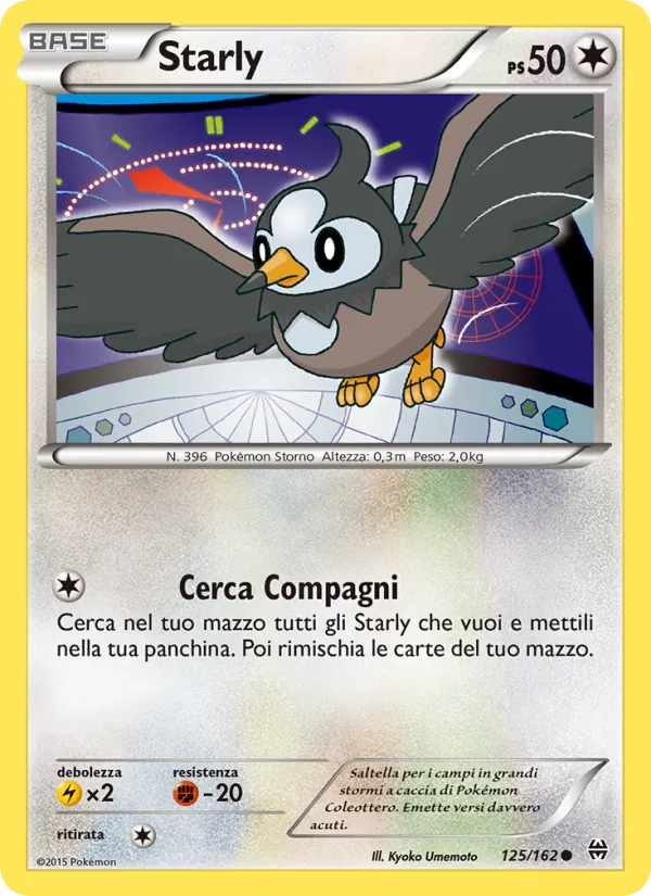Carta Starly dell'espansione Turbo Blitz, numero 125/162
