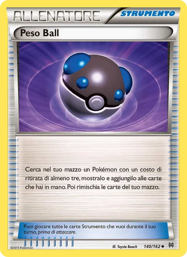 Carta Peso Ball dell'espansione Turbo Blitz, numero 140/162