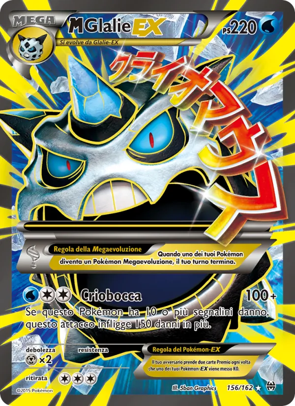 Carta M Glalie EX dell'espansione Turbo Blitz, numero 156/162