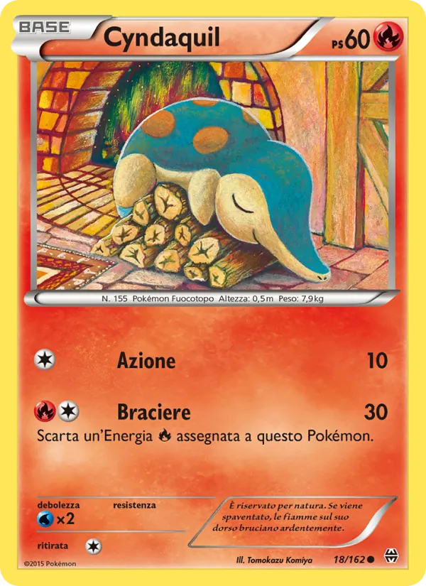Carta Cyndaquil dell'espansione Turbo Blitz, numero 18/162