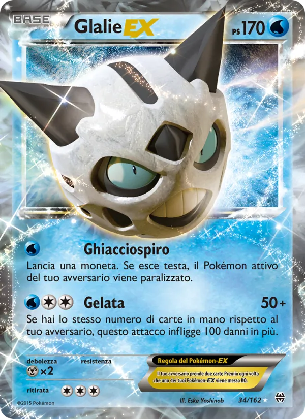 Carta Glalie EX dell'espansione Turbo Blitz, numero 34/162