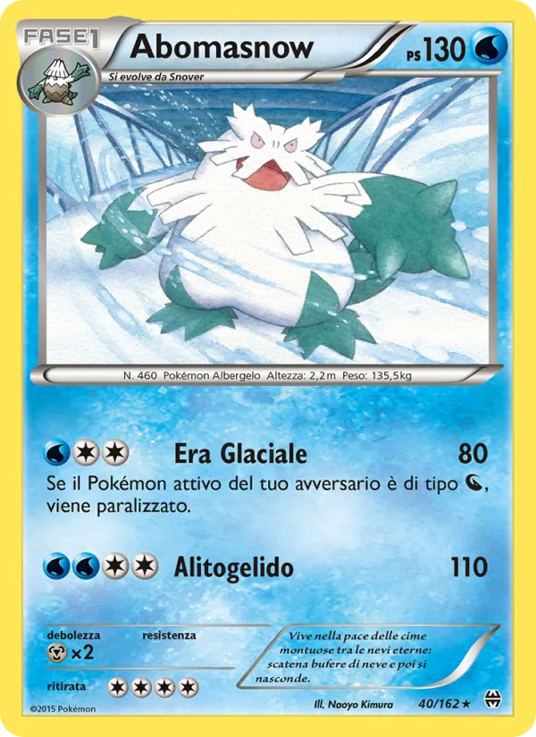 Carta Abomasnow dell'espansione Turbo Blitz, numero 40/162