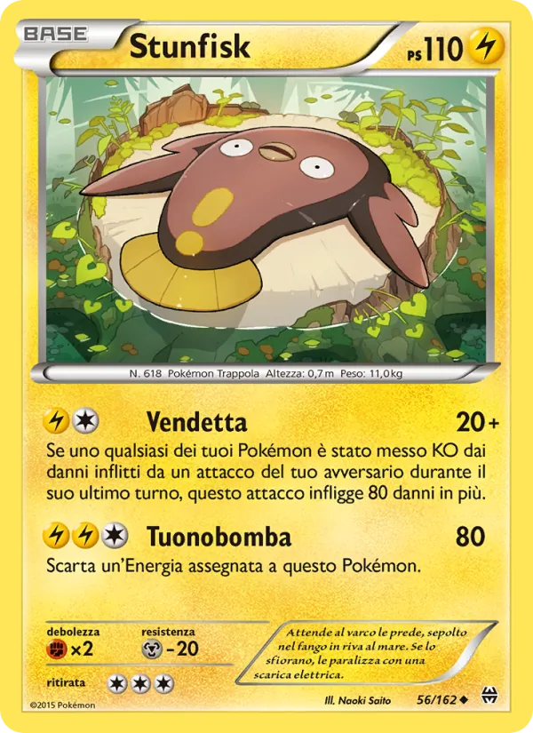 Carta Stunfisk dell'espansione Turbo Blitz, numero 56/162