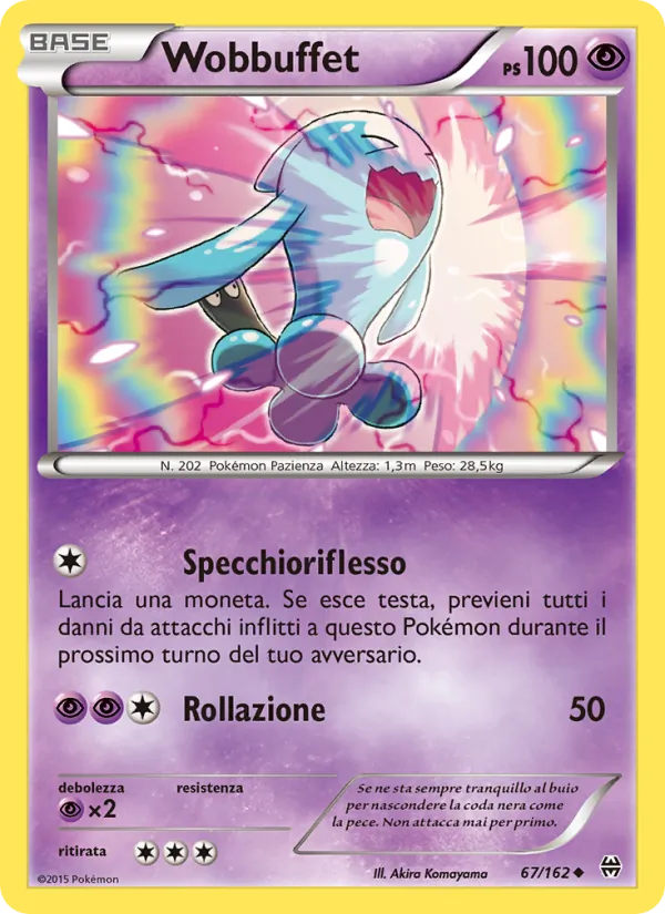 Carta Wobbuffet dell'espansione Turbo Blitz, numero 67/162
