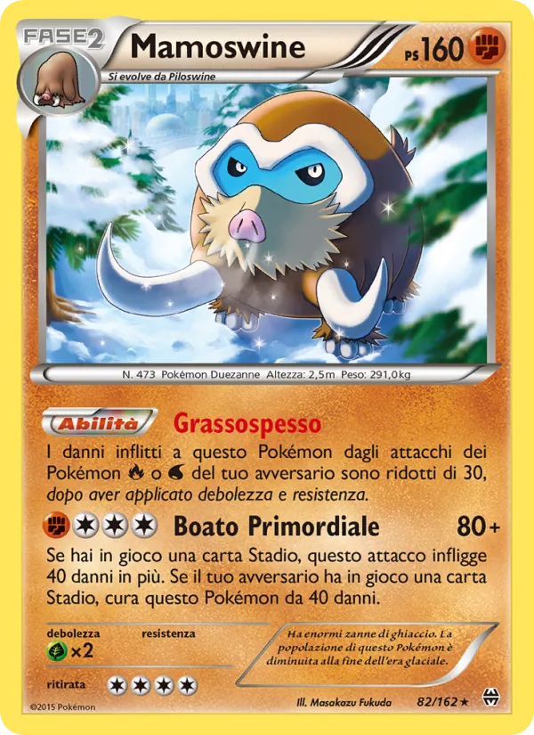 Carta Mamoswine dell'espansione Turbo Blitz, numero 82/162