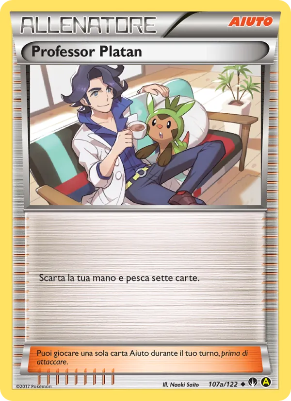 Carta Professor Platan dell'espansione Turbo Crash, numero 107a/122