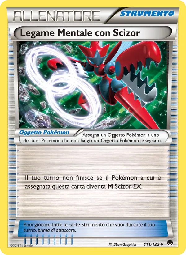 Carta Legame Mentale con Scizor dell'espansione Turbo Crash, numero 111/122