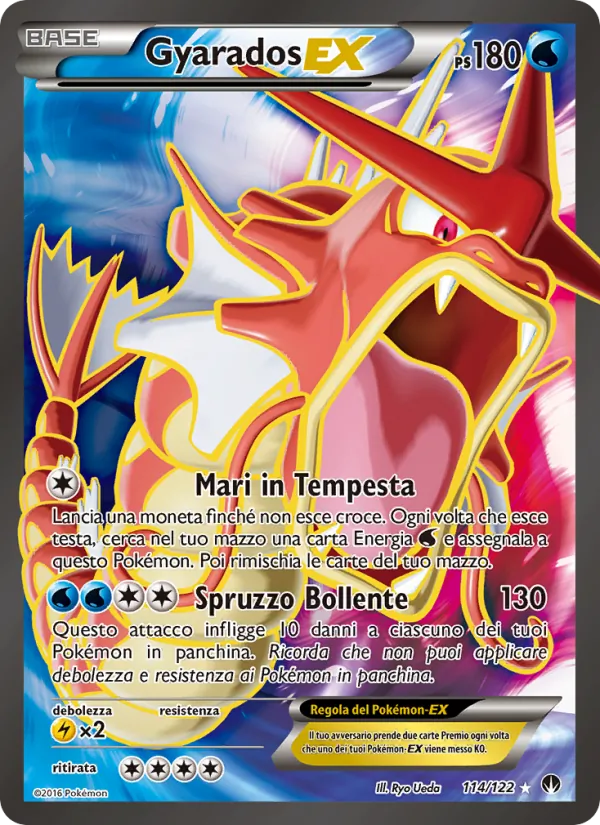Carta Gyarados EX dell'espansione Turbo Crash, numero 114/122