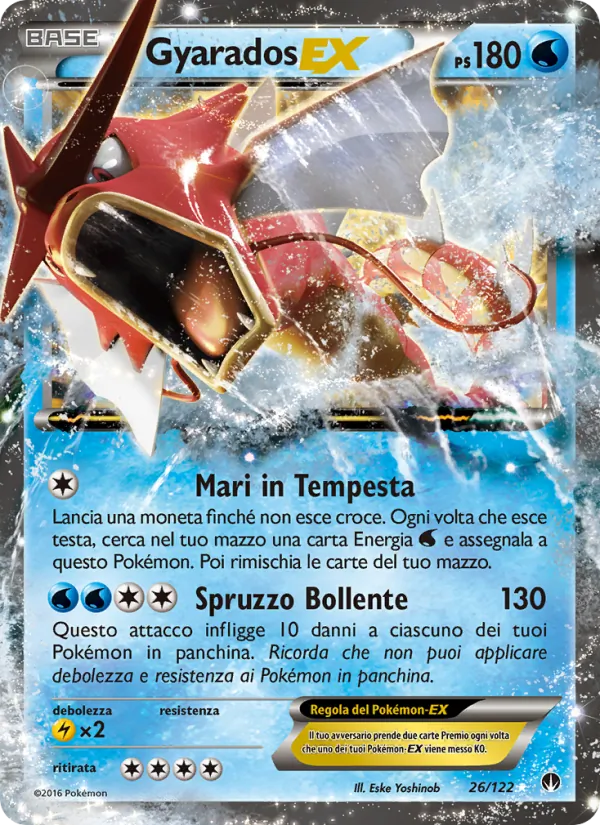 Carta Gyarados EX dell'espansione Turbo Crash, numero 26/122