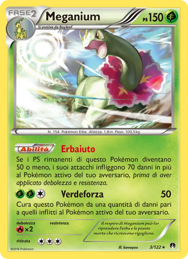Carta Meganium dell'espansione Turbo Crash, numero 3/122