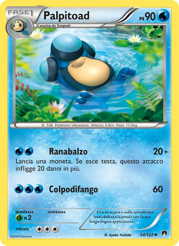 Carta Palpitoad dell'espansione Turbo Crash, numero 34/122