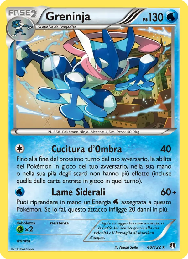 Carta Greninja dell'espansione Turbo Crash, numero 40/122