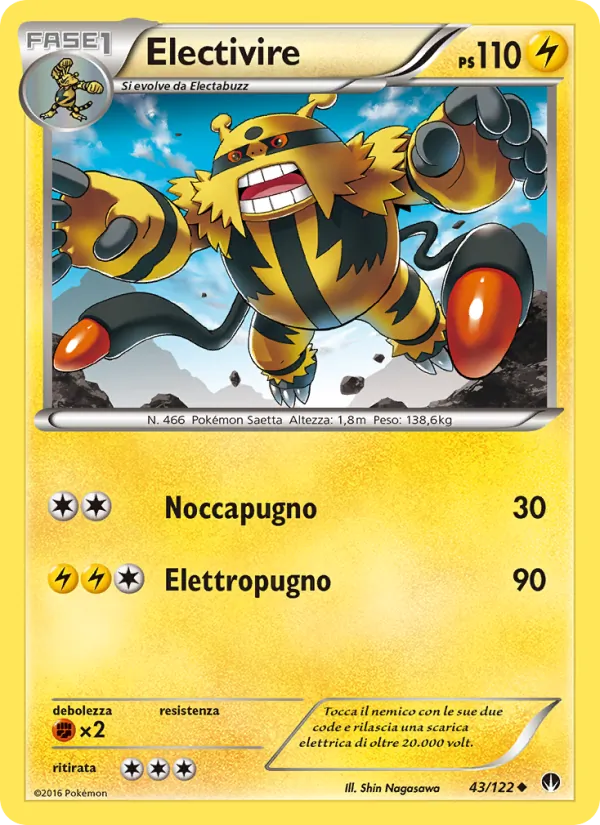 Carta Electivire dell'espansione Turbo Crash, numero 43/122