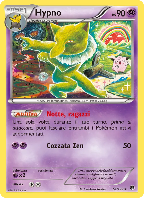 Carta Hypno dell'espansione Turbo Crash, numero 51/122