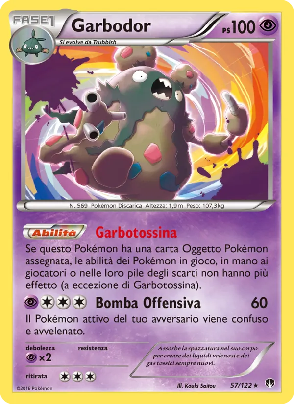 Carta Garbodor dell'espansione Turbo Crash, numero 57/122
