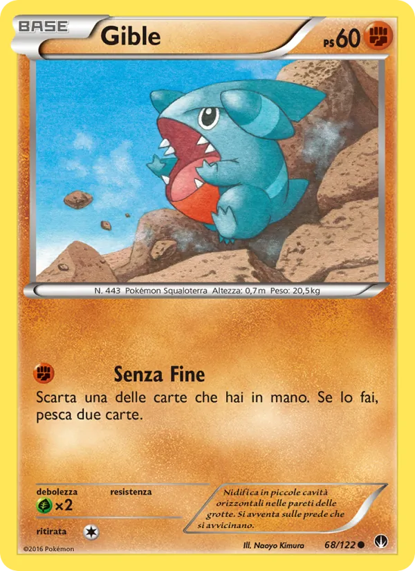 Carta Gible dell'espansione Turbo Crash, numero 68/122