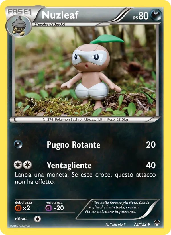 Carta Nuzleaf dell'espansione Turbo Crash, numero 72/122
