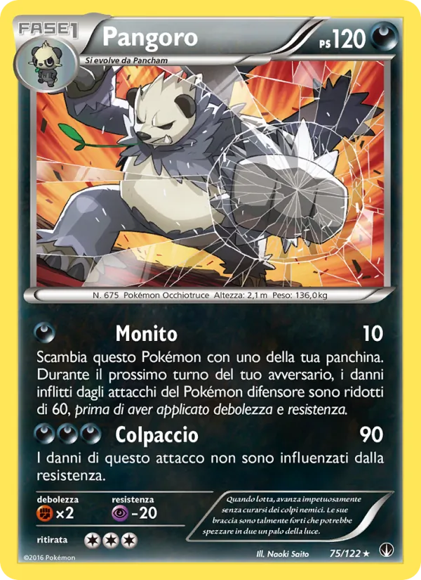 Carta Pangoro dell'espansione Turbo Crash, numero 75/122