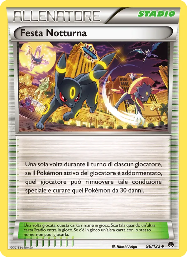Carta Festa Notturna dell'espansione Turbo Crash, numero 96/122