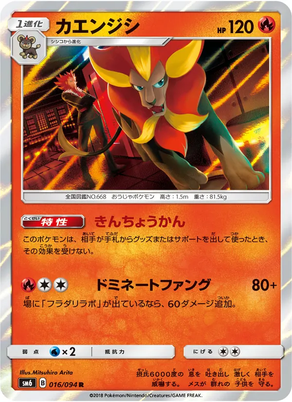Kartu Pyroar dari 禁断の光, nomor 016/94