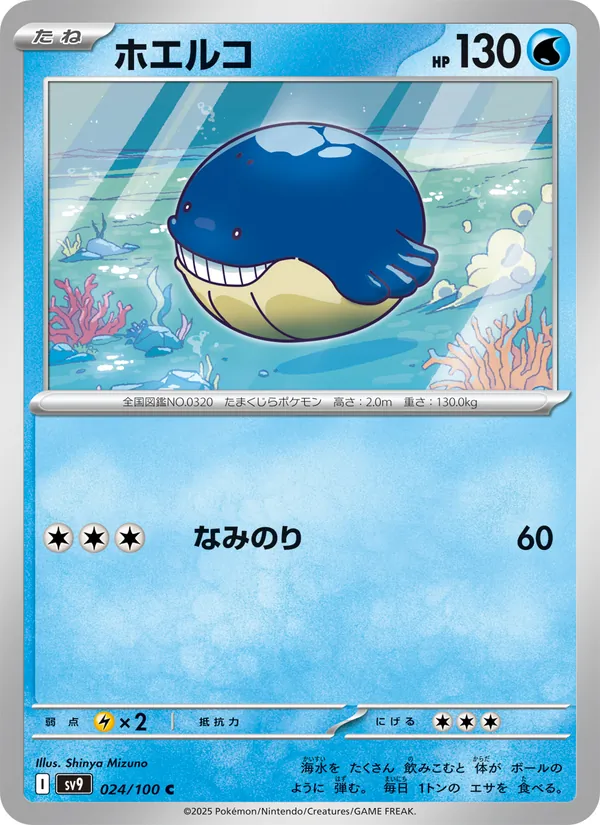 Wailmer card from Battle Partners, number 024/100