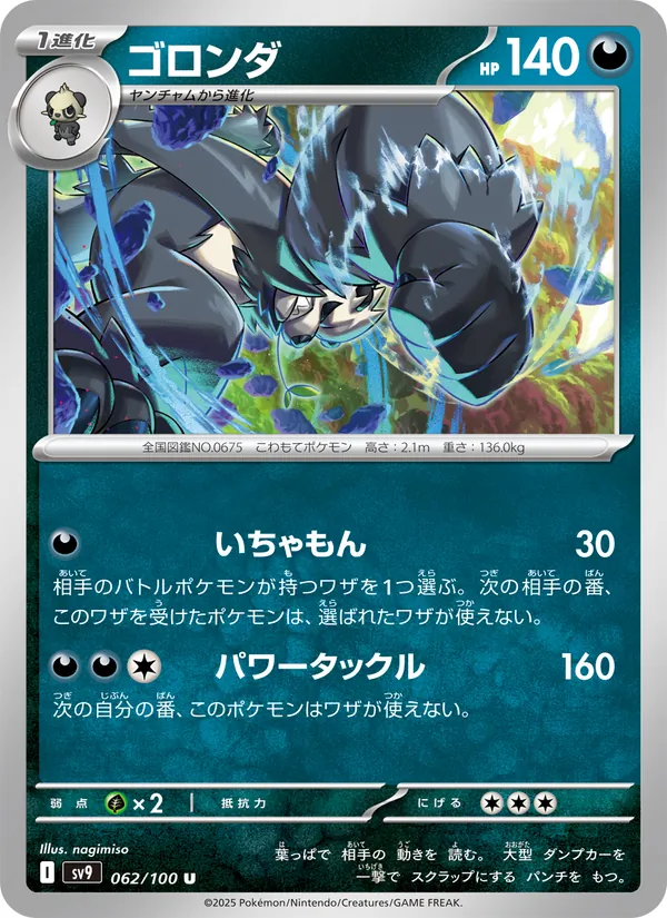 Pangoro card from Battle Partners, number 062/100