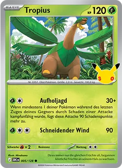 Karte Tropius aus 30 Jahre, Nummer 005/128