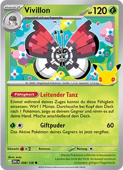 Karte Vivillon aus 30 Jahre, Nummer 008/128