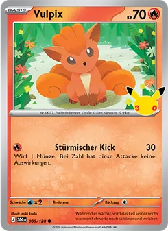 Karte Vulpix aus 30 Jahre, Nummer 009/128