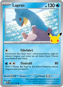 Karte Lapras aus 30 Jahre, Nummer 017/128