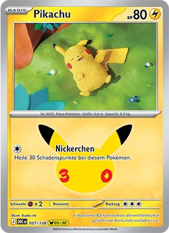 Karte Pikachu aus 30 Jahre, Nummer 027/128